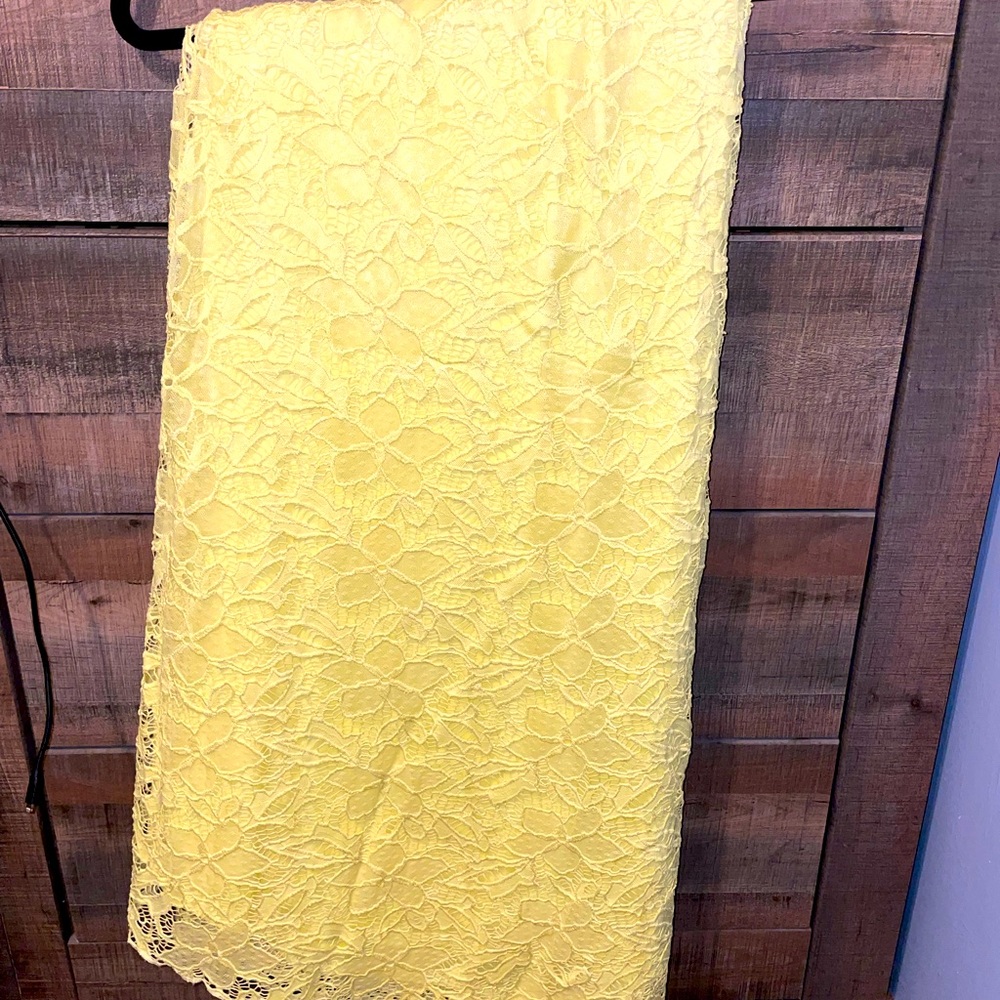 Lularoe Lucy ankle length lace skirt with blue band waist